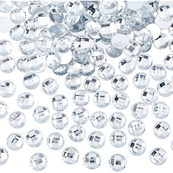 200 Pcs 14mm Flat Back Round Acrylic Rhinestone Gems with Container Clear Circle Crystals Bling Jewels Acrylic Jewels Embelishments for Costume Making Cosplay Jewels Crafts