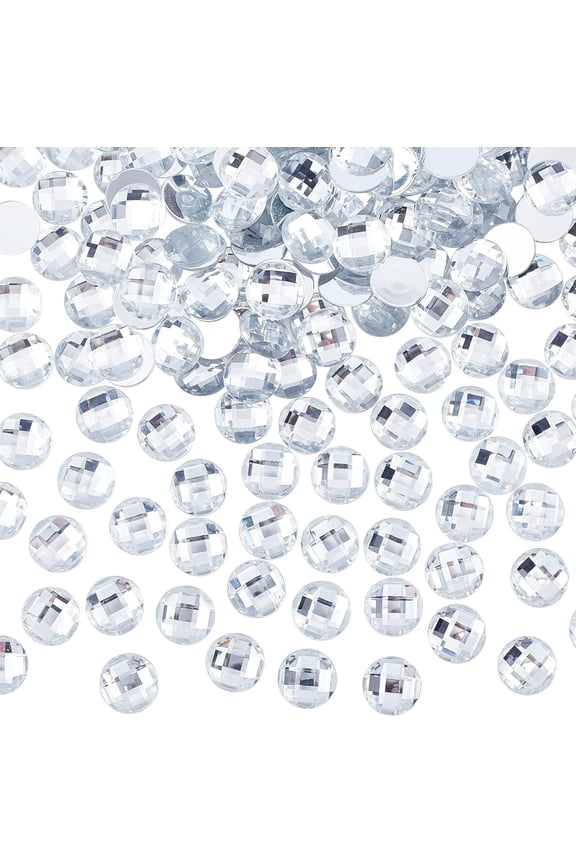 200 Pcs 14mm Flat Back Round Acrylic Rhinestone Gems with Container Clear Circle Crystals Bling Jewels Acrylic Jewels Embelishments