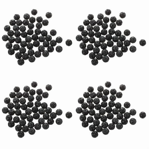 200 Pcs 18mm Diameter Black Bio Balls for Aquarium Pond Filter