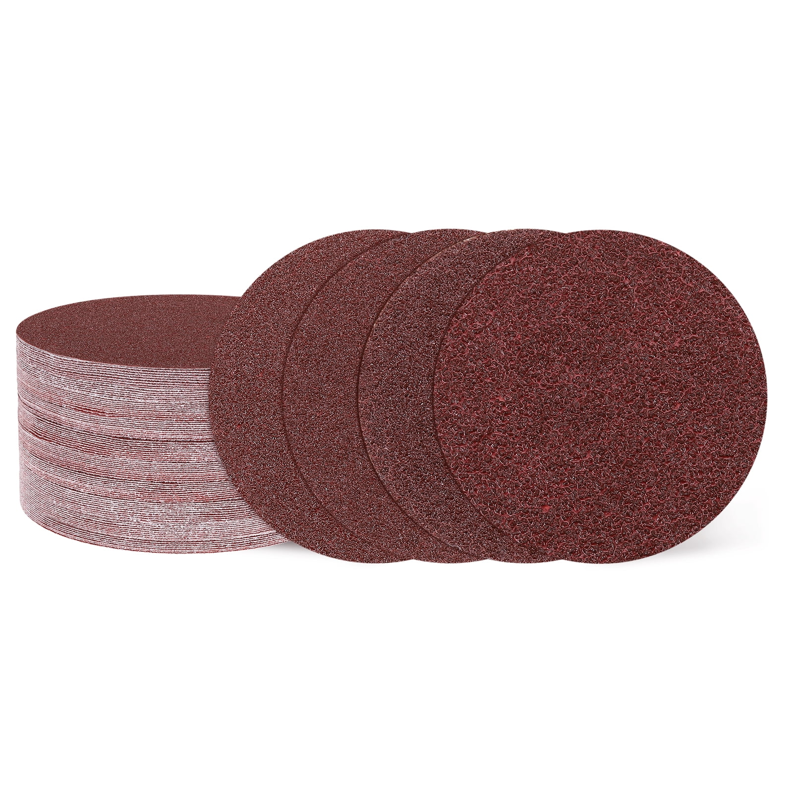 200 Pcs 2 Inch Sanding Disc 36/40/60/100 Grit Hook and Loop Sandpaper Random Orbital Sander Pads for Woodworking Automotive Metal Polishing, Red