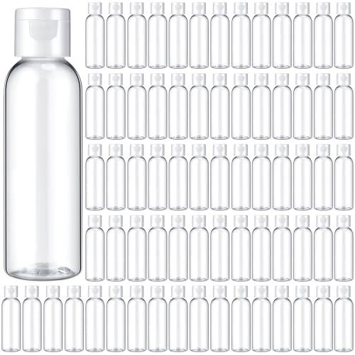 200 Pcs 2 oz Clear Plastic Empty Bottles Small Travel Size Bottles with ...
