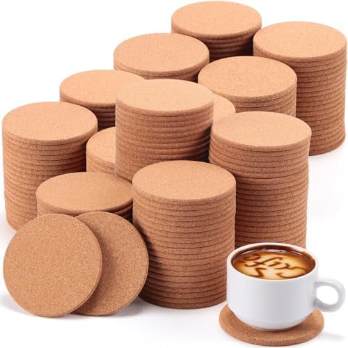 200 Pcs 3.5 Inch Round Cork Coaster Bulk for Drinks Absorbent Thick Tea or Coffee Coaster for Crafts Bar Holiday Wedding Birthday Supplies Party Decor$$Home Decor, Kitchen, & Other