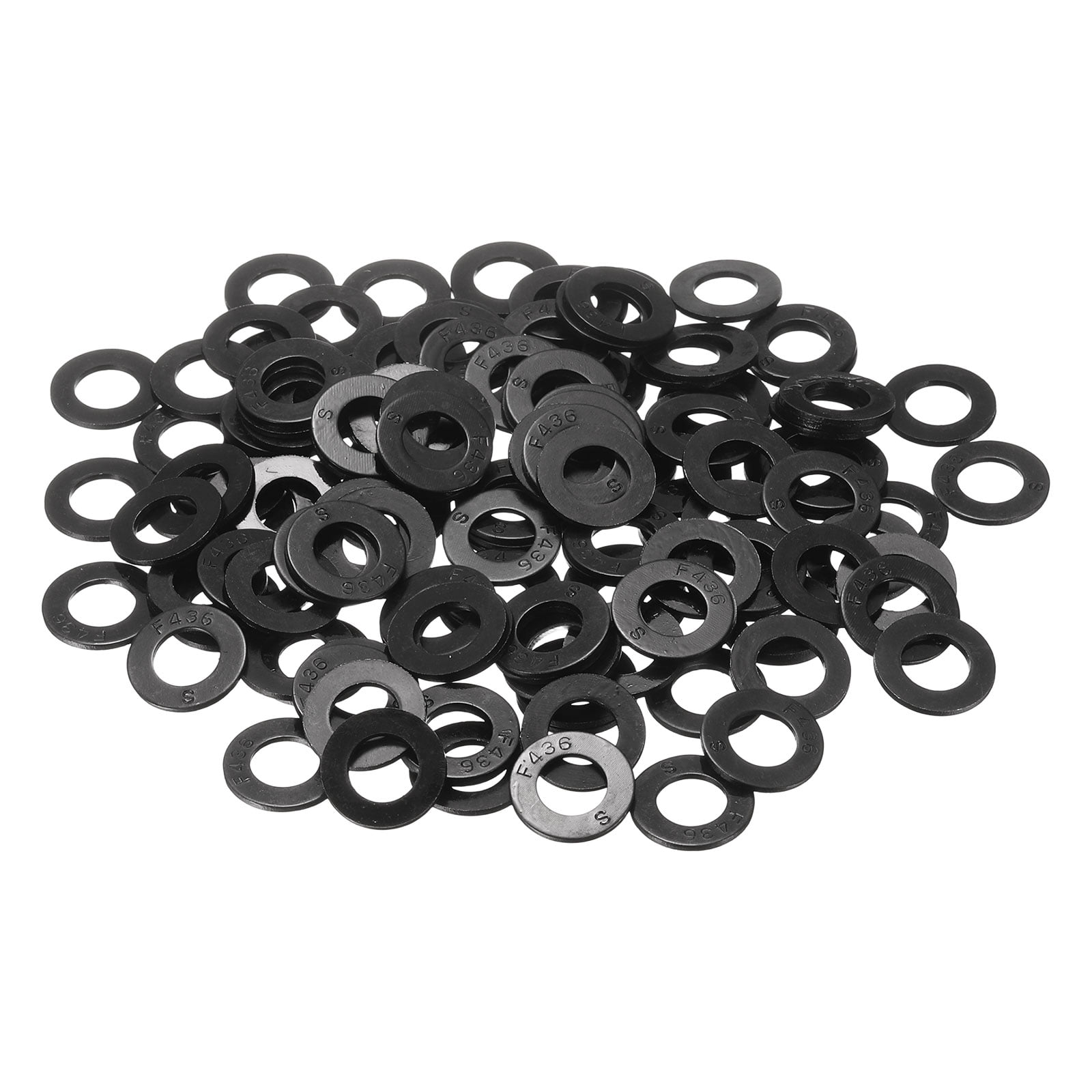 200 Pcs 3/8" Black Flat Washers, 20mm Outer Diameter, 45 Steel Metal Washer for Screws and Bolts