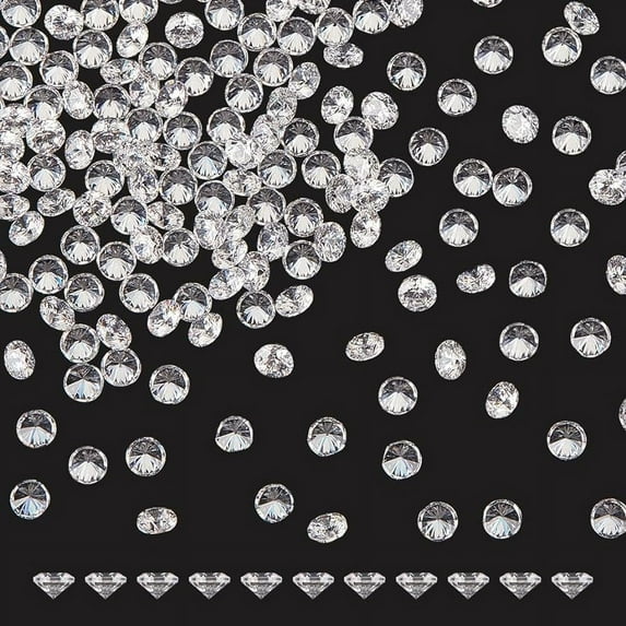 200 Pcs 3mm Round Cubic Zirconia Stone 5A Clear Loose CZ Diamond Stones Tiny Faceted Rhinestone Cabochons Small Pointed Back Crystal Diamante Gems for Ring Earring Jewelry DIY Craft