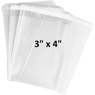 200 Pcs 3x4 Crystal Clear Resealable Recloseable Cellophane/SelfSeal Bags