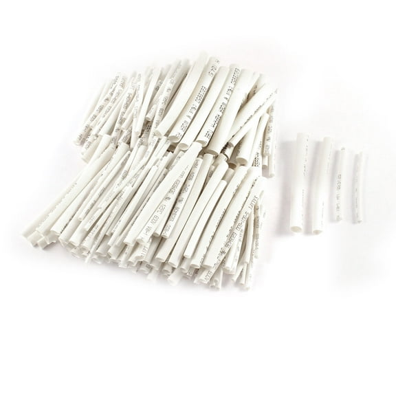 200 Pcs 4 Sizes Polyolefin Heat Shrink Tubing Cable Sleeve White