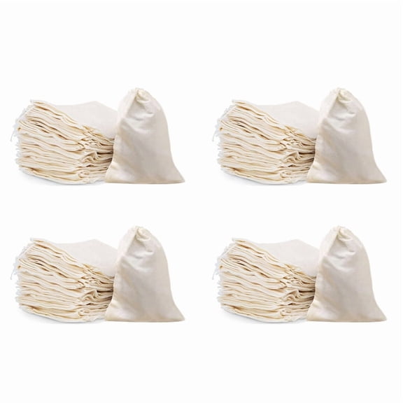 200 Pcs 4 X 6 Inches Cotton Muslin Bags, Reusable Drawstring Bags for Tea, Cheesecloth Sachet Bags for Party