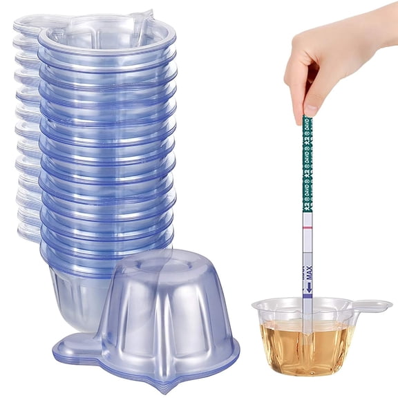 200 Pcs 40ml Disposable Urine Cups, Plastic Urine Cups Urine Specimen Container Cups for Pregnancy Test, Ovulation Test, PH Test