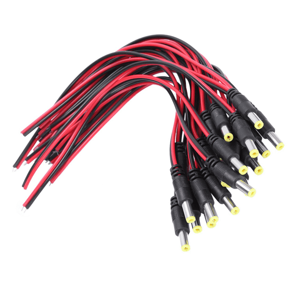 200 Pcs 5.5 X 2.1mm Male DC Power Jack Plug CCTV Camera Power Connection Line