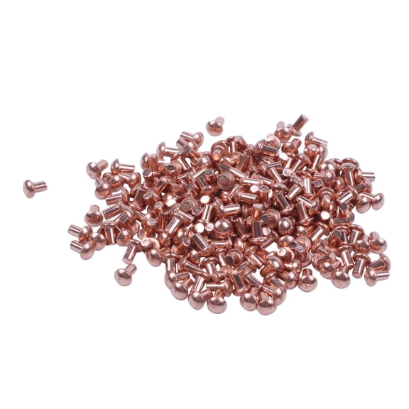 200 Pcs 5/64 x 1/8 inch Round Head Copper Solid Rivets Fasteners,200 x Copper Solid Rivet,