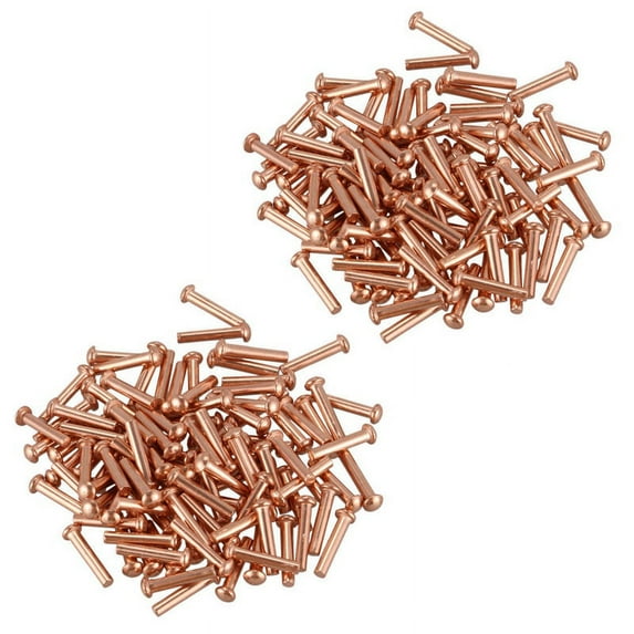 200 Pcs 5/64Inch x 25/64Inch Round Copper Solid Rivets Fasteners