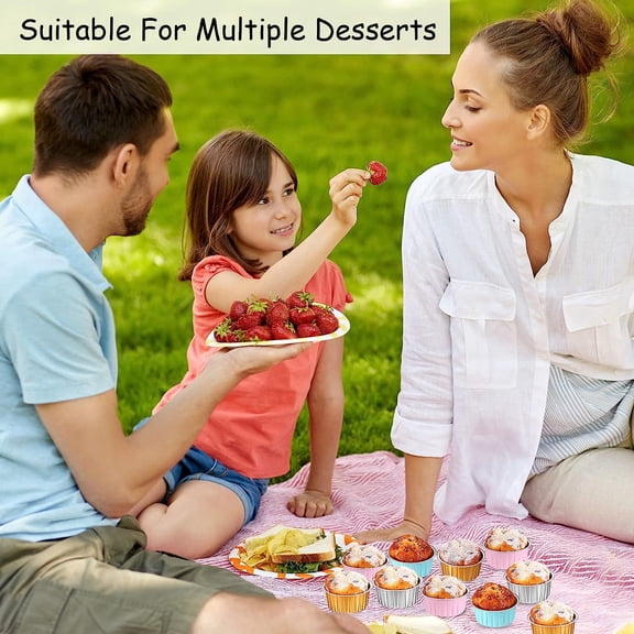 200 Pcs 5oz Mini Aluminum Baking Cups with Lid Disposable Foil Cupcake Tins for Desserts