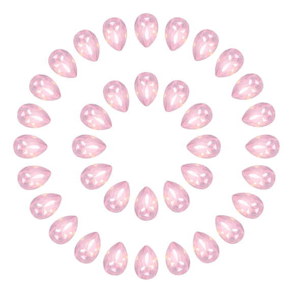 200 Pcs 6 x 8mm Teardrop Rhinestones Pointed Back Glass Rhinestone Crystal Beads Gems for Crafts DIY Dress Jewelry Shoes Sewing Art Embellishments, Light Pink