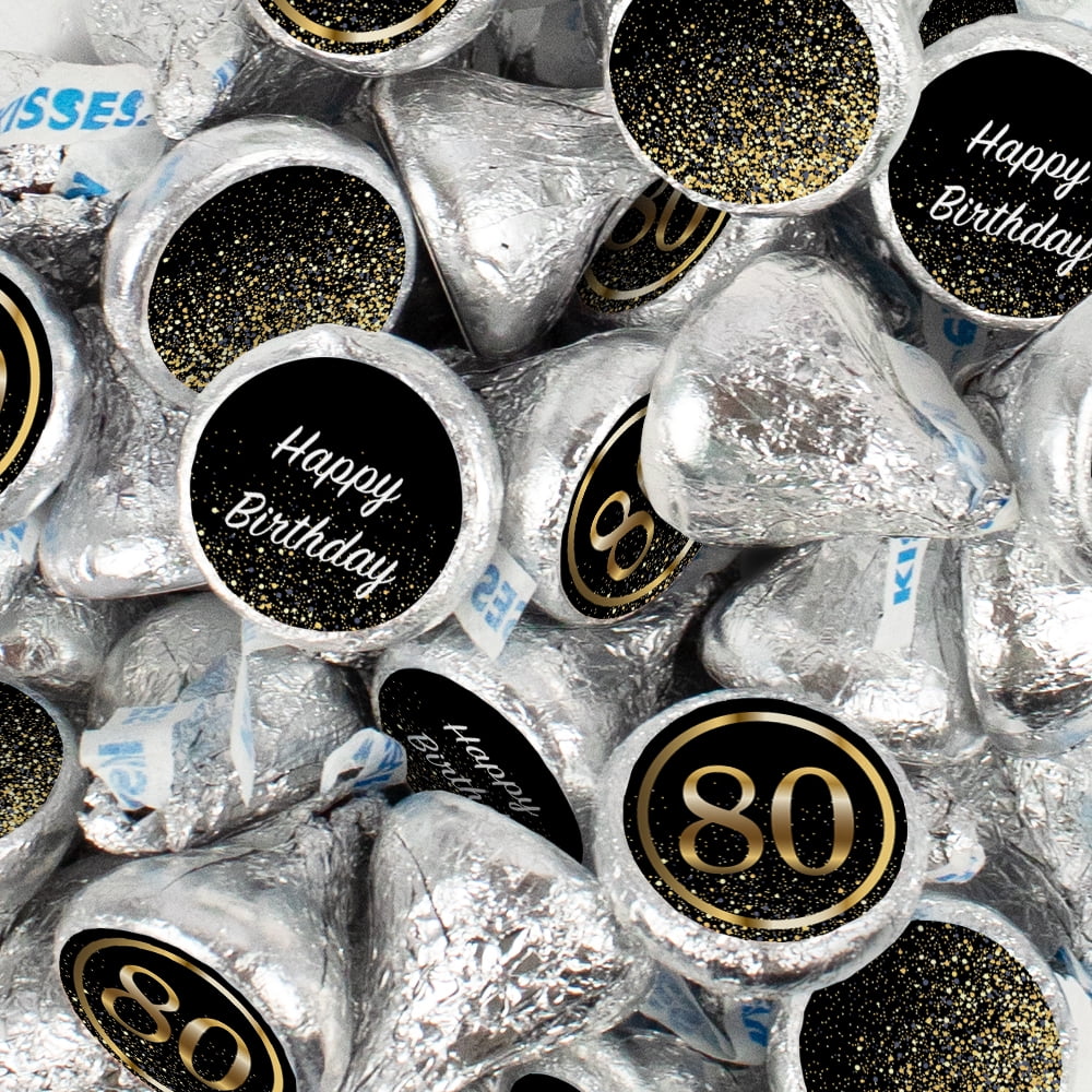 170 pcs 80th Birthday Candy Chocolate Party Favor Hershey's Kisses Bulk (1.7lb)