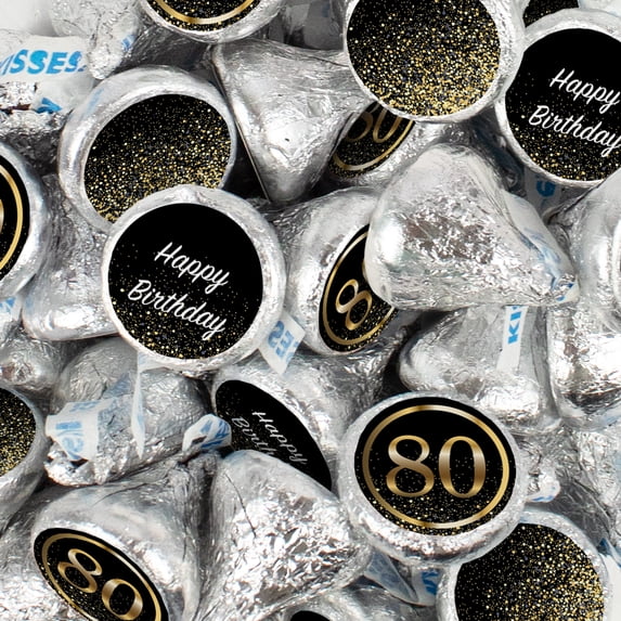170 pcs 80th Birthday Candy Chocolate Party Favor Hershey's Kisses Bulk (1.7lb)