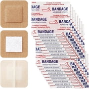 200 Pcs Adhesive Spots Bandages Square Tan Adhesive Bandages Flexible Non Latex Knuckle Fingertip for Small Incisions Wound Care Discreet First Aid and Hides Skin Spots1.5"