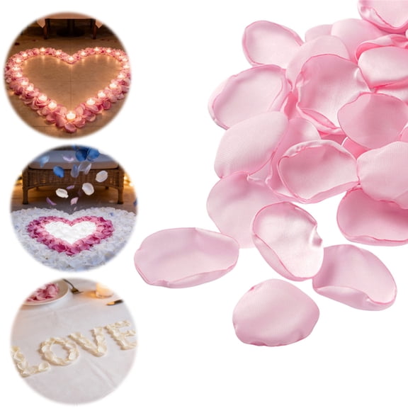 200 Pcs Artificial Pink Rose Petals for Romantic Night Flower Girl Silk Flower Petals for Wedding Aisle Table Centerpieces Confetti Party Favors Table Decoration, 1.5inch