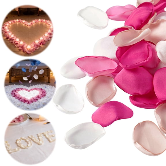 200 Pcs Artificial Rose Petals - Multicolor Faux Flower Petals for Wedding Aisle, Proposal, Table Centerpieces Romantic Valentines Day Decor, Bridal Shower & Anniversary Night, By Preplabs