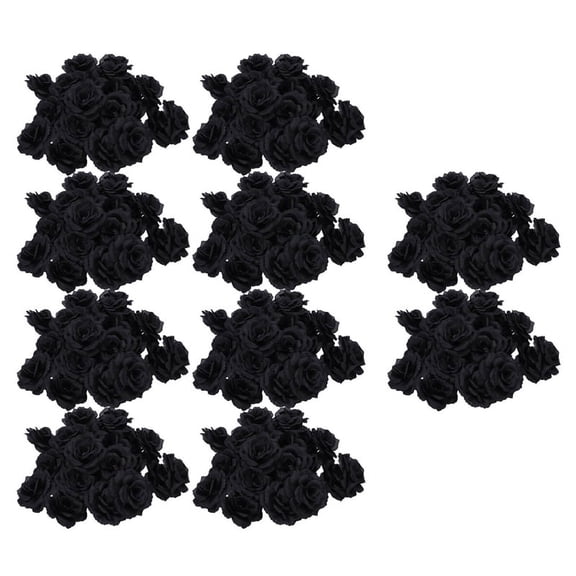 200 Pcs Black Artificial Silk Flower Wedding House Office Garden Decor DIY