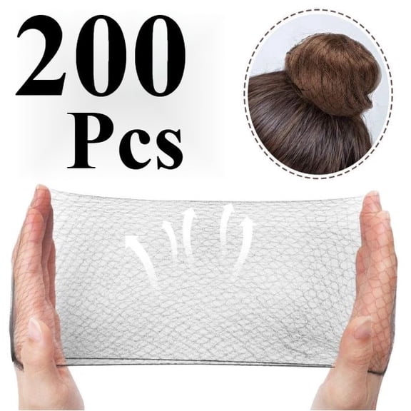 200 Pcs Black Hair Nets for Women 20 Inch Bun Invisible Edge Mesh Wig Nets for Food Service Dancer Cooking Wigs