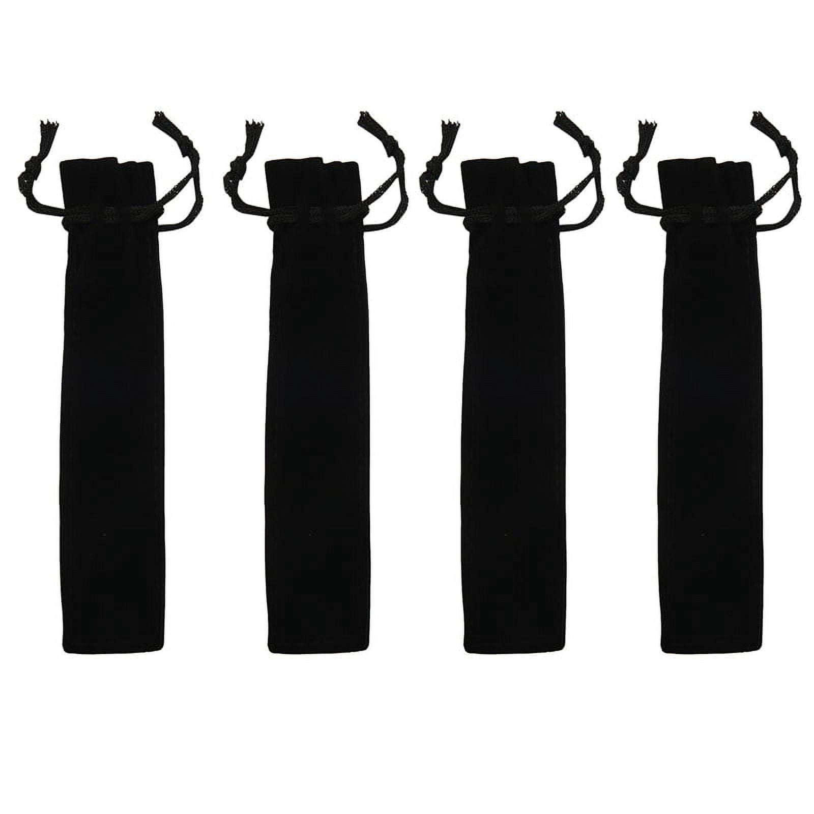 200 Pcs Black Velvet Pen Pouch Sleeve Holder Single Pen Bag Case Pencil Bag