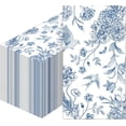 thumbnail image 1 of 200 Pcs Blue Floral Paper Napkins Disposable Hand Towels for Bathroom Guest Decorative Napkins Paper for Bathroom Shower Toilet Powder Room Holiday Wedding Bridal Tea Party, 1 of 4