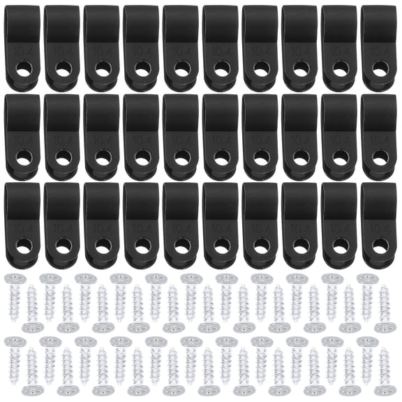FENGGUIQU Cable Clips Black Plastic for Cord Management Home and Office 200Pcs