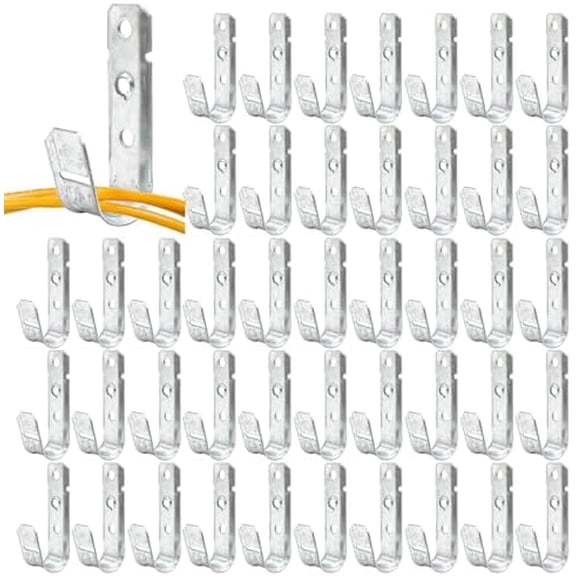 200 Pcs Cable Support J-Hook, 3/4 Inch Heavy Duty Metal Cable Hangers for Cable and Wire Management Wall Mount J Utility, G60 Galvanized Steel$$Home Decor, Kitchen, & Other