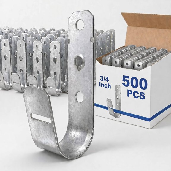 200 Pcs Cable Support J-Hook, 3/4 Inch Metal Garage Hooks for Hanging, Heavy Duty Network for Cable and Wire Management Wall Attaching J Utility, G60 Galvanized Steel, Silver