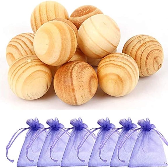 200 Pcs Camphorwood Balls, Natural Wood Balls with 20 Net Bags, Aromatic Wardrobe Freshener for Closets, Linen Closet Deodorizer for Drawers, Shoe Cabinets, Keep Clothes Clean and Fresh