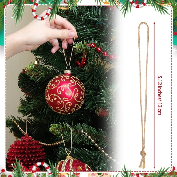 200 Pcs Christmas Ornament Hangers String Jute Ribbon 11.81 Inch 30cm