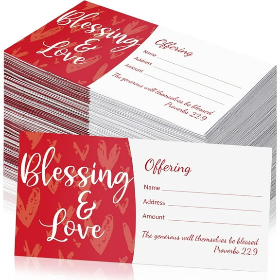 200 Pcs Church Offering Envelopes Tithe and Offering Envelopes for Church Blessings and Love Cash Envelope Bill Size for Tithes Checks and Donations