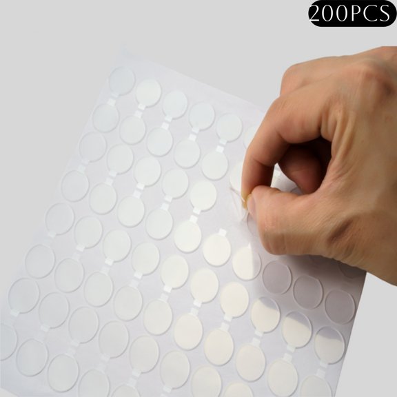 200 Pcs Clear Glue Dots Removable Sticky Tack, 0.39" Waterproof Poster Putty Double Sided Dots for Party Decoration Picture(Round)