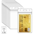 200 Pcs Clear Plastic Vertical Name Badge ID Card Holders