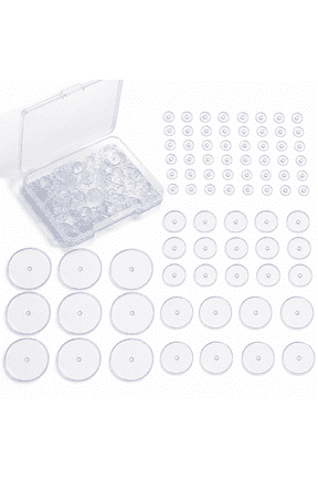 200 Pcs Clear Silicone Piercing Discs - Earring Lifters & Earlobe Support Patches, 3/5/7/9mm Earring Backs Stoppers for Droopy Ears