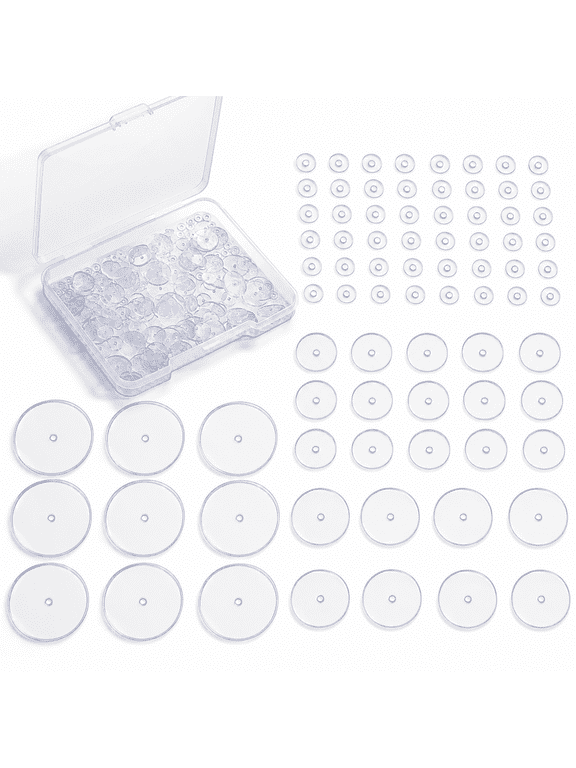 200 Pcs Clear Silicone Piercing Discs - Earring Lifters & Earlobe Support Patches, 3/5/7/9mm Earring Backs Stoppers for Droopy Ears