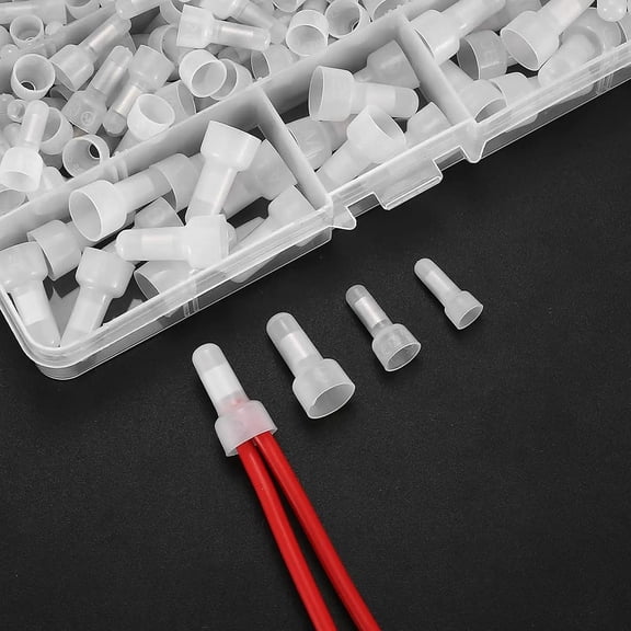 200 Pcs Closed End Crimp Connectors 22-16/16-14/12-10 Gauge Crimp Cap Kits Nylon