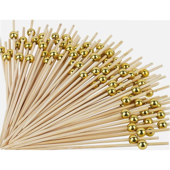 200 Pcs Cocktail Picks for Drinks, Fancy Toothpicks for Appetizers, Bamboo Cocktail Picks for Appetizers, Cocktail Toothpicks Cocktail Skewers Appetizer Picks for Party - 4.7 Inch