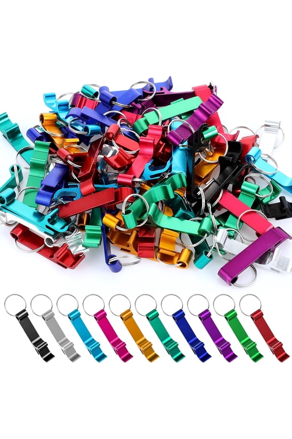 200 Pcs Colored Aluminum Bottle Opener Keychain Bulk, Claw Soda Beverage Beer Bottle Opener Unisex Metal Personalized Keychains Openers for Kitchen Restaurant Bar Wedding Home Party