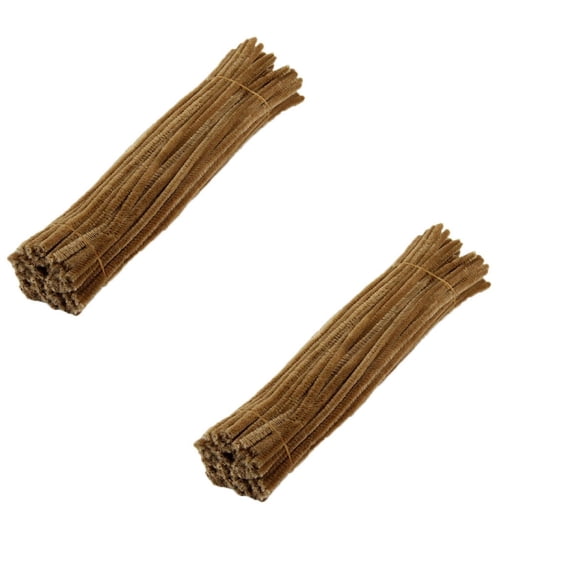 200 Pcs Colored Chenille Stems, Pipe Cleaners Craft, Pipe Cleaners Bulk, Pipe Cleaners, Flexible Fuzzy Sticks for Craft Projects DIY Flower Creative Toys Festival Home Decorations, Brown A