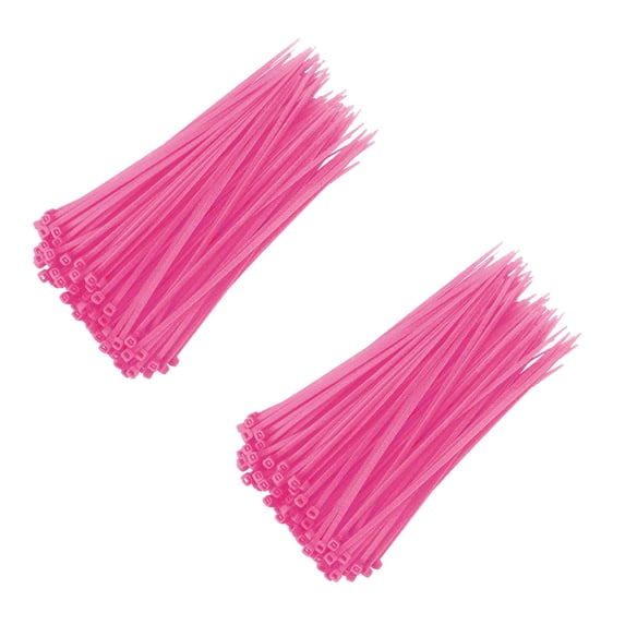200 Pcs Colored Zip Ties UV Resistant Nylon Cable Ties Self-Locking Tie Wraps Multicolor Zip Ties Cable Tie Heavy Duty for Indoor and Outdoor Use, 3.94x0.12 Inch, Pink