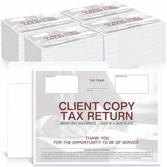 200 Pcs Copy Tax Return Envelope 13 x 9.8 Inch Tax Return Envelopes for Preparers Paper Security Envelopes for Customers Office School Business Legal Document Supplies$$Office