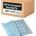 thumbnail image 1 of 200 Pcs Corrugated Brick Wall Tie 0.88" x 6.56" Heavy Duty 22 Gauge Steel Rust Resistant Ties for Wood Frames for Extra Stability and Support$$Garden & Patio, 1 of 7