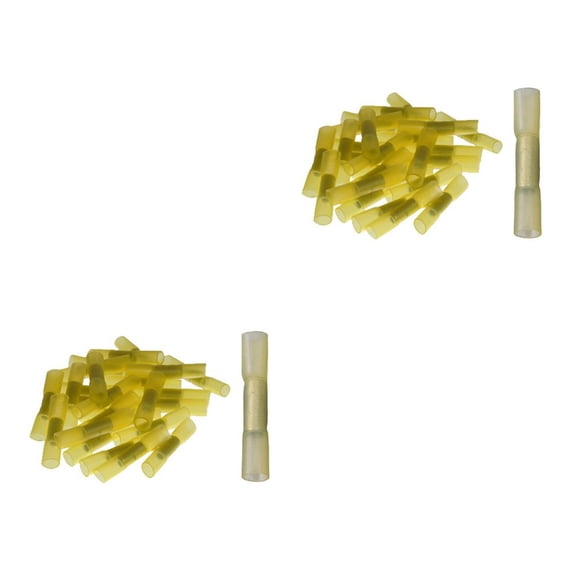 FUEENIRVA Heat Shrink Crimp Connectors Yellow Durable Copper Waterproof Seal