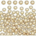 thumbnail image 1 of 200 Pcs Crystal Pearl Buttons Flower Claw Cup Rhinestones Gold Flatback Base Shiny Crystals Antique White Flower Faux Pearl Rhinestone Craft Buttons for Jewelry Sewing Supplies, 1 of 6
