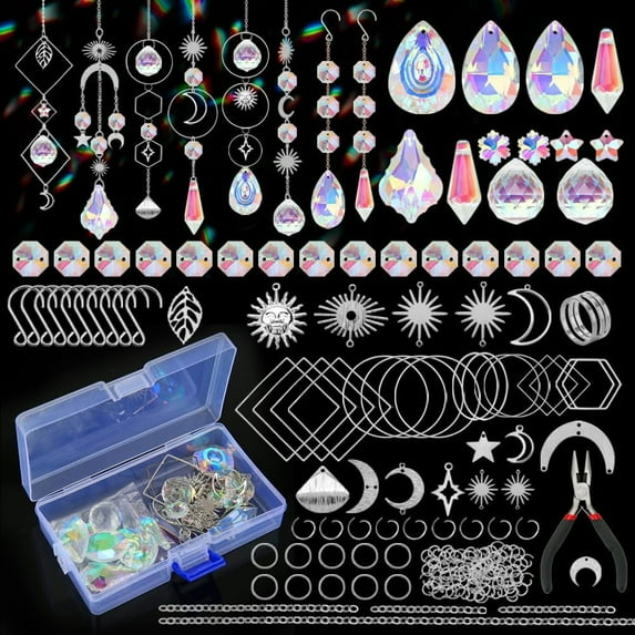 200 Pcs DIY Suncatcher Making Kits, for Ornaments Home Garden Wedding Party Decor