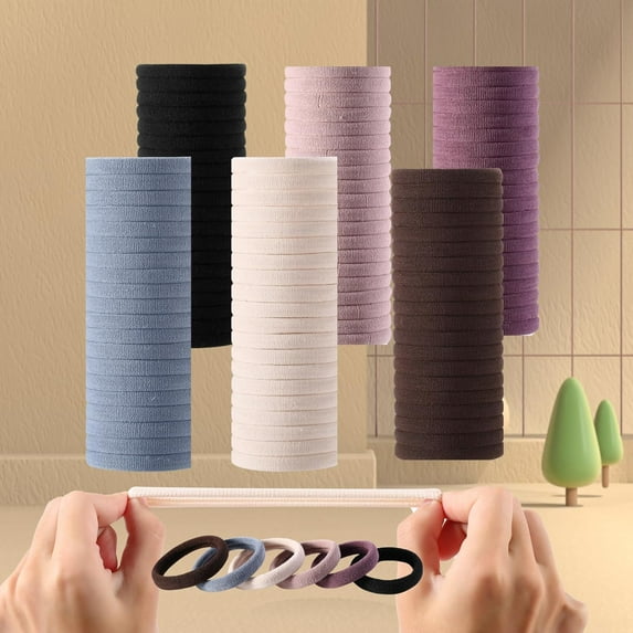 200 Pcs No Damage Hair Ties for Women Thick Hair, Stretchy Soft Seamless Nylon Cloth Elastic Hair Ties Ponytail Holders Hair Elastics Band,Women Christmas Accessories Gift