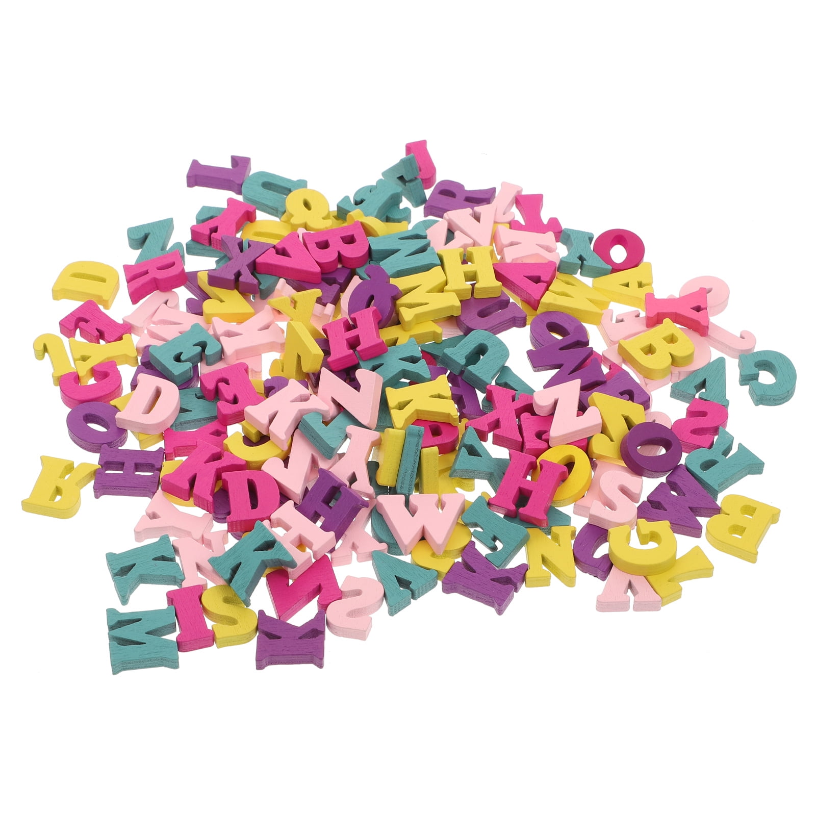 200 Pcs Decor Wooden Letter Shapes Crafts for Kids Chip Alphabet Chips ...