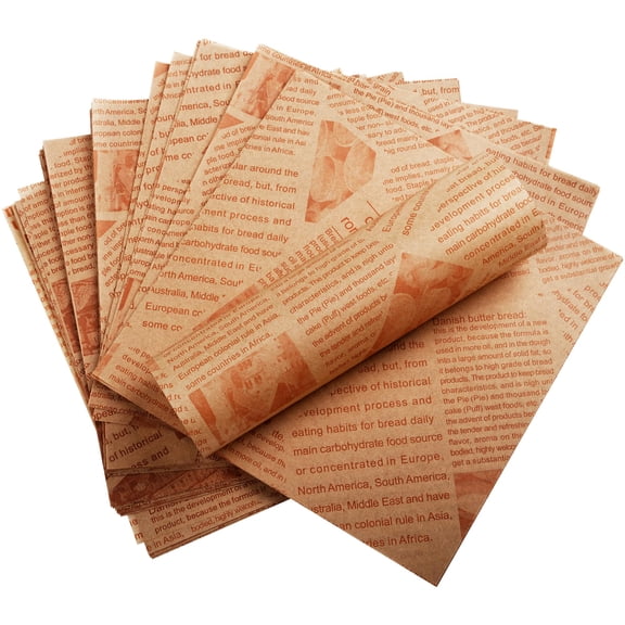 200 Pcs Deli Wax Paper Sheets for Small Size Food Basket and Plate liners Old Newspaper Style Printed Greaseproof Deli Paper