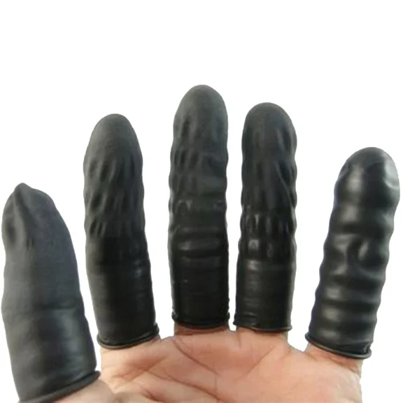 200 Pcs Disposable Black Latex Rubber Finger Cots Small Finger Tips Protection